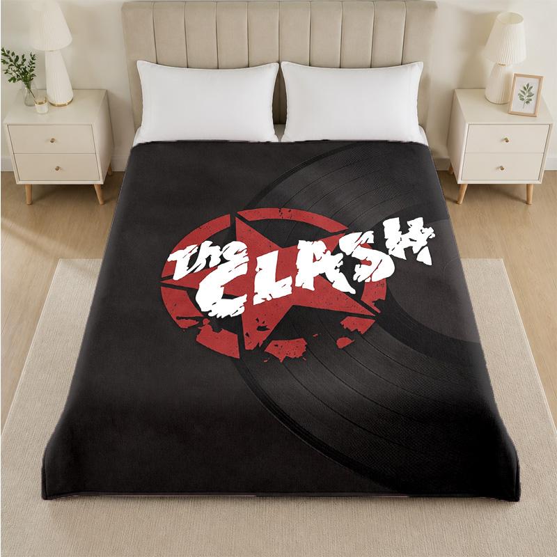 The Clash Print Flannel Blanket Cozy Lightweight Plush Throw Blanket For Bed Sofa Household Use