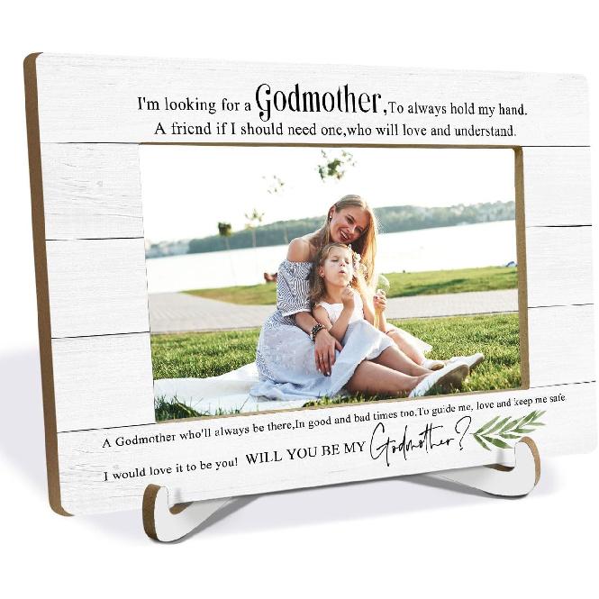 Best Godmother Ever Picture Frame 4x6, Godmother Gifts from Godchild, God Mother Appreciation Picture Photo Frames for Desk Tabletop Decor Godmother