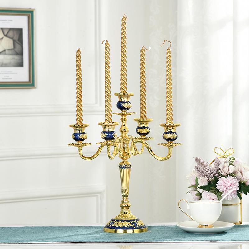 European Style Silver-Plated Metal Candelabra for Weddings and Hotels
