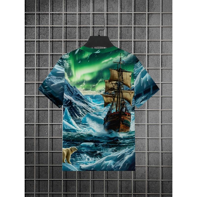 Men's 3D All-Over Print T-Shirt - Meditating Elephant Deity on for Lotus with Radiant Aura,