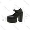Fashion Comemore New Super High Heels Women's Shoes Black Shallow Soft Leather Pumps for Women Platform Chunky Heeled Dress Single Shoes