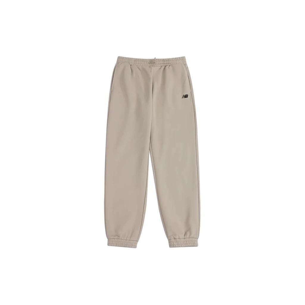

New Balance Comfortable Solid Color Knit Joggers Men Bottoms Off-White MLD43101-LBE