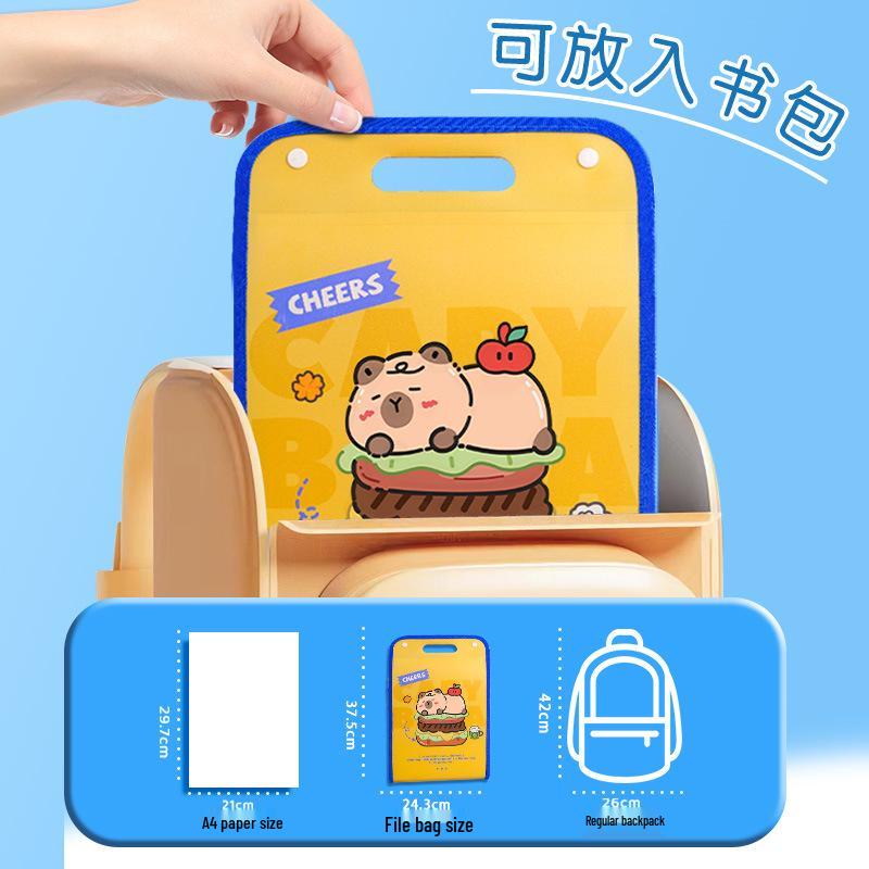 A4 Accordion Folder: Capybara Student Large-Capacity Test Paper and Data Storage Organizer