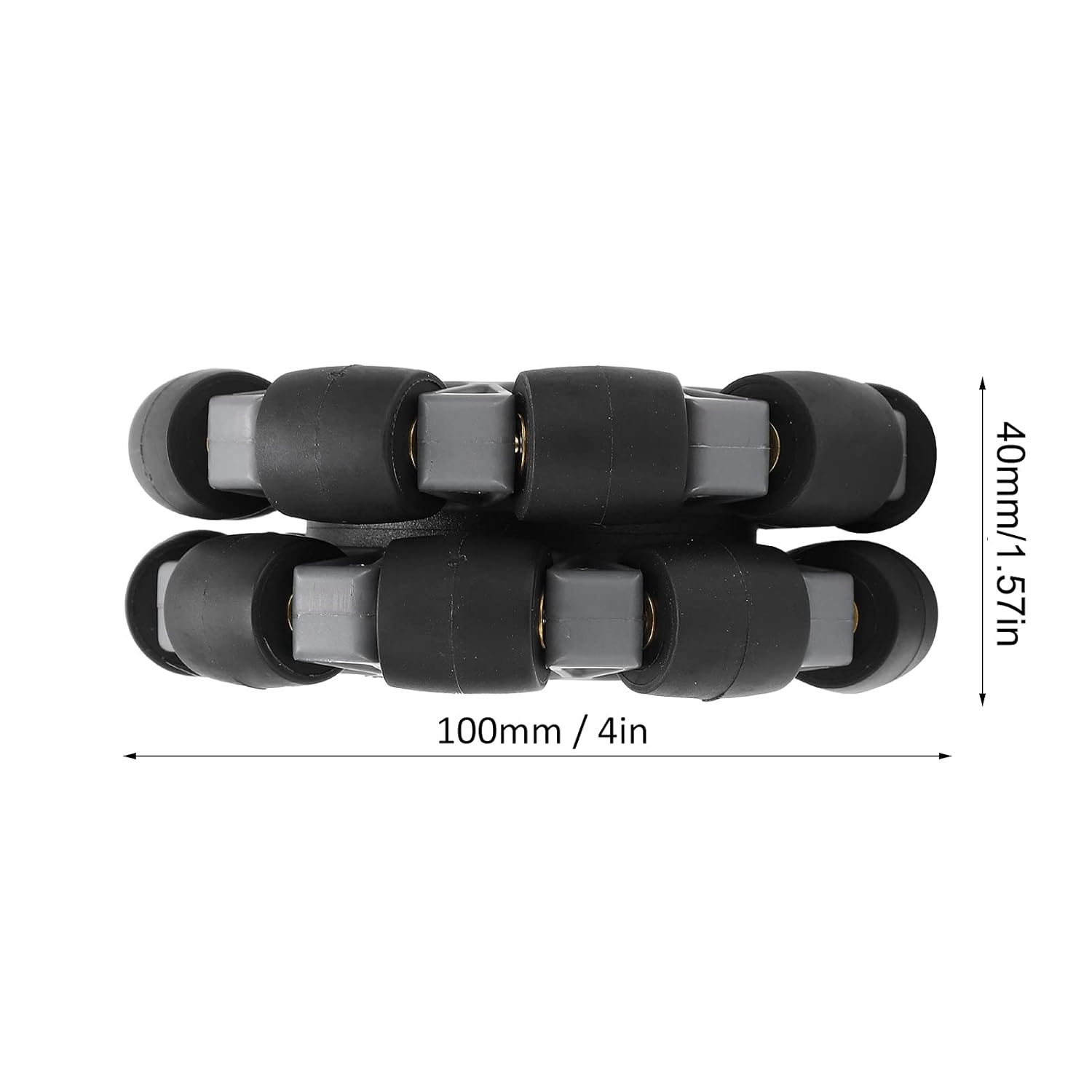 100mm Double Plastic Omni Directional Wheel Skid Proof Design 360 Degree Rotation - 20KG Load hatacity for Platform Robot Kits 14049