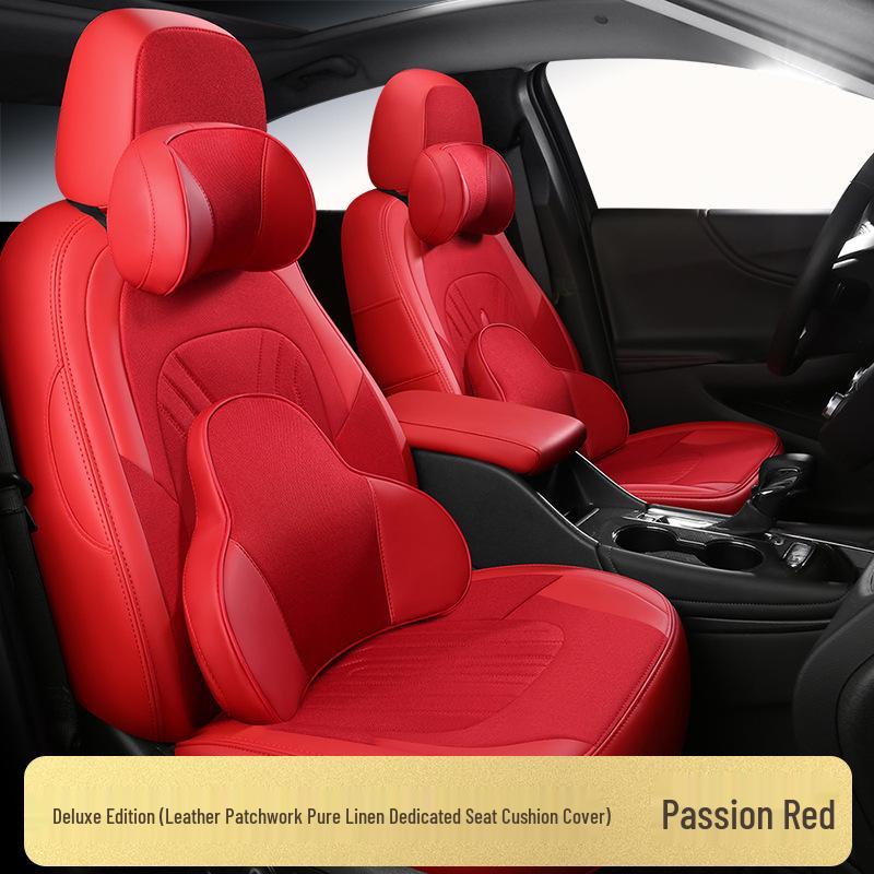 Chevrolet Malibu XL Seat Cushion: Full Surround, Leather & Linen, Four-Season Cover for 5-Seater