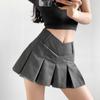 Pleated Mini Skirt Women Summer High Waist Wide Pleats Design Slim A-Line Black Shorts Skirts Female Korean Kawaii Y2K