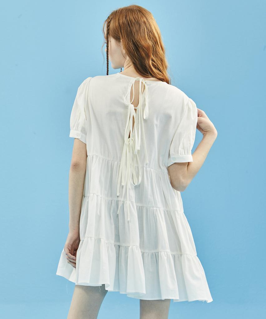 MANAVIS7 Tiered Strap Dress [Ivory]