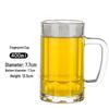 ZISIZ Thickened Glass Beer Mug with Handle