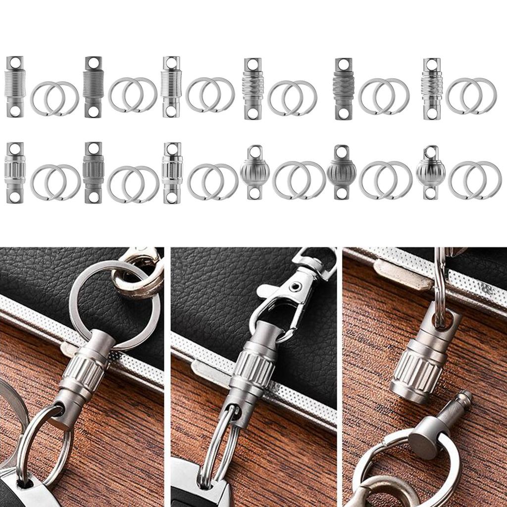 Small Titanium Key Rings Detachable Swivel Quick Release Keychain Mini Rotating Rings Buckle Key Holder for Car Keys
