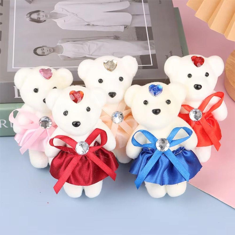 10pcs/set Foam Bear Mini Bear Flower Bouquet Plush Doll Cartoon Bouquet Doll  Valentine's Day