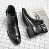 Fashion New Handmade Men's Business Ankle Boots Pointed Toe Dress Botas British High Top Leather Shoes Slip-On Casual Male Chelsea Boots