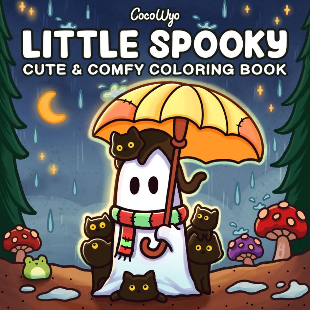 Spooky Cutie Carte de colorat în momente confortabile pentru relaxare Carte educațională de pictură cu graffiti cu creaturi înfiorătoare adorabile