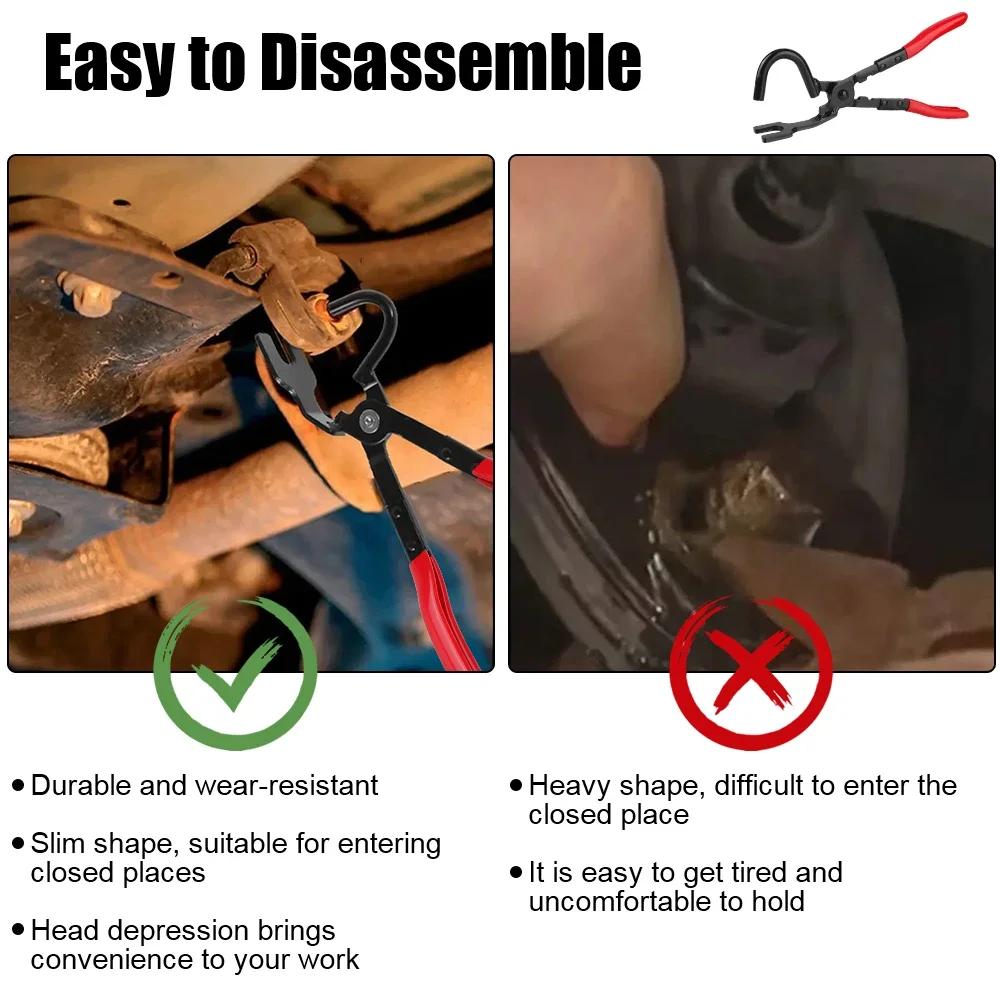 Exhaust Hanger Removal Tool Plier Rubber Pad Puller Anti Slip Handle Install Disassembly Exhaust Pipe Gasket Repair Tool Pulling