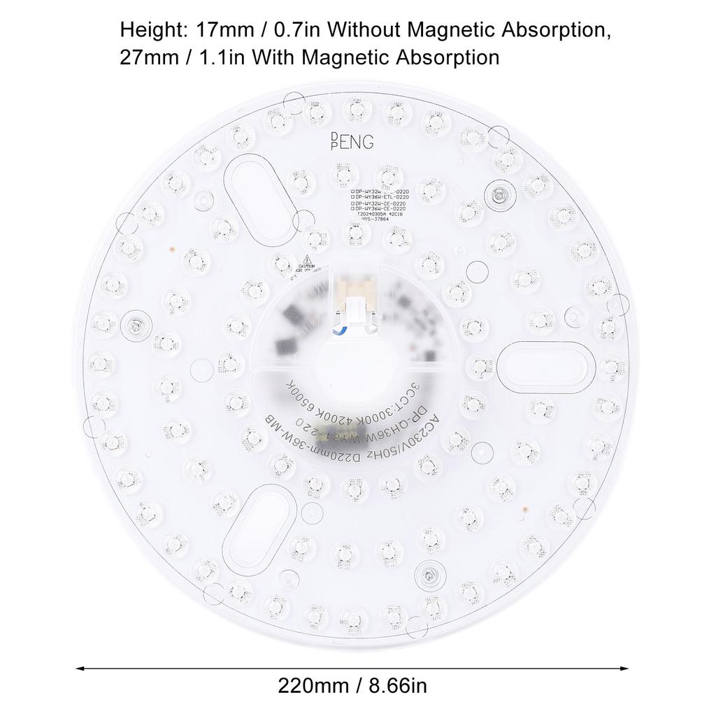 8.66 Inch 36W LED Light Engine Retrofit Magnetic Ceiling Fan LED Light Replacement 3CCT 3000K 4200K 6500K Dimmable