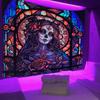 Blacklight Tapestry Wall Hanging Decor Bedroom Blanket Psychedelic Bedspread