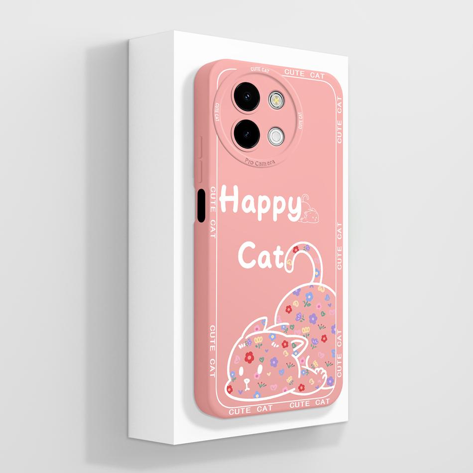 Case For Vivo Y38 Y58 T3X Y200i Y200T 5G Cute Panda Funda Soft Liquid Silicone Camera Protection Back Cover Shockproof Bumper
