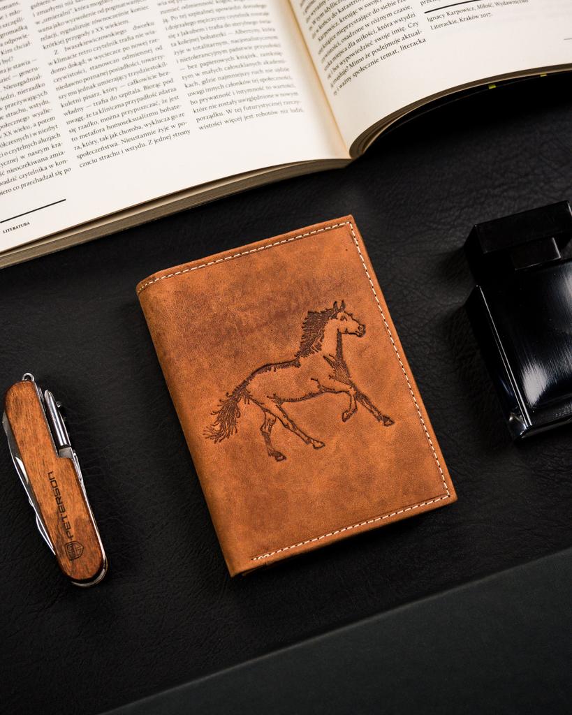 Men's Leather Wallet N4-CHM-HORSE-BL-COGNAC