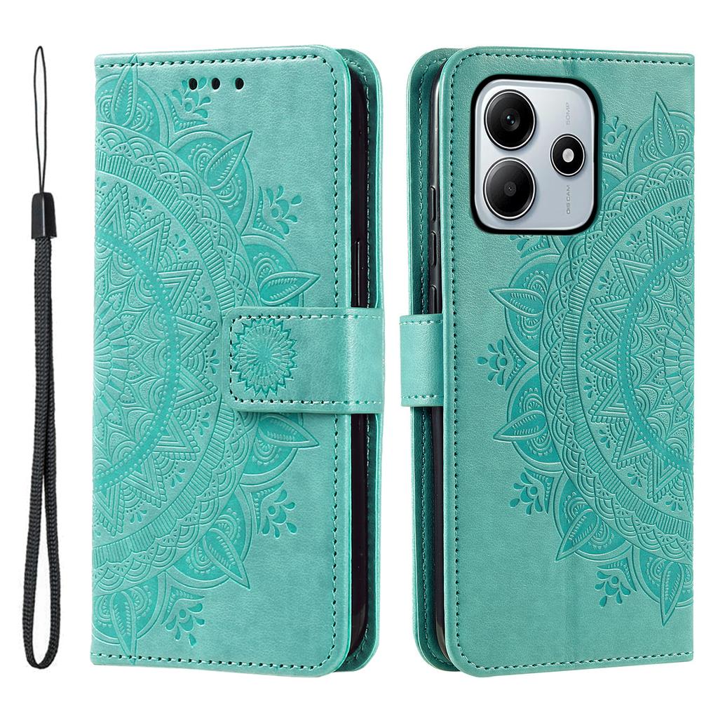 Dla Xiaomi Redmi Note 14 5G Etui Wytłaczany Totem Skórzany PU Portfel Stojak Pokrowiec na Telefon