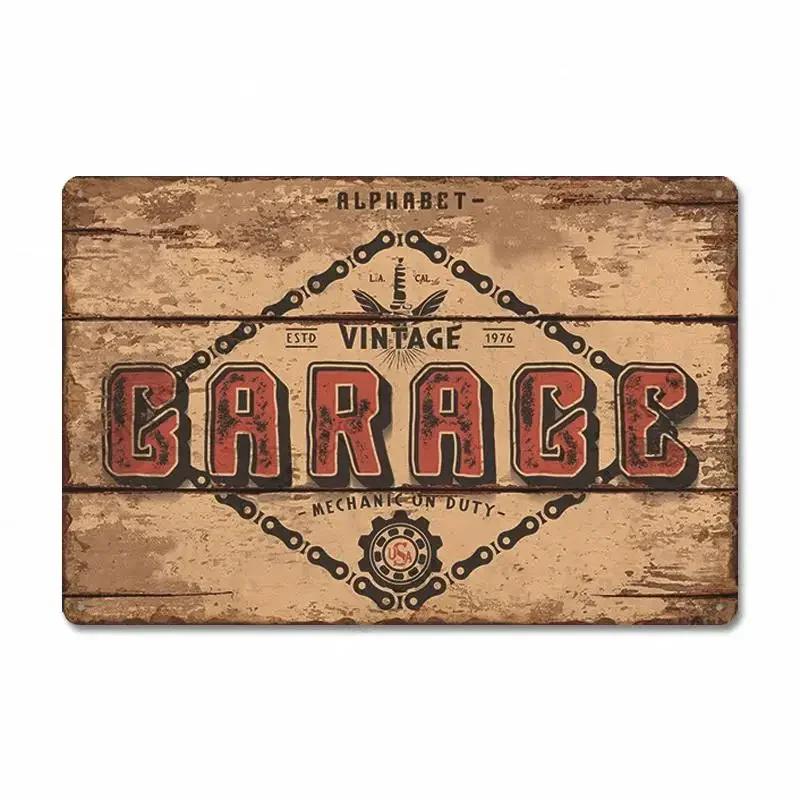 Route 66 Car Metal Dad's Garage Metal Tin Signs Poster Vintage Tinplate Retro Plaque Garage Man Cave Tire Shop Wall Art Decor