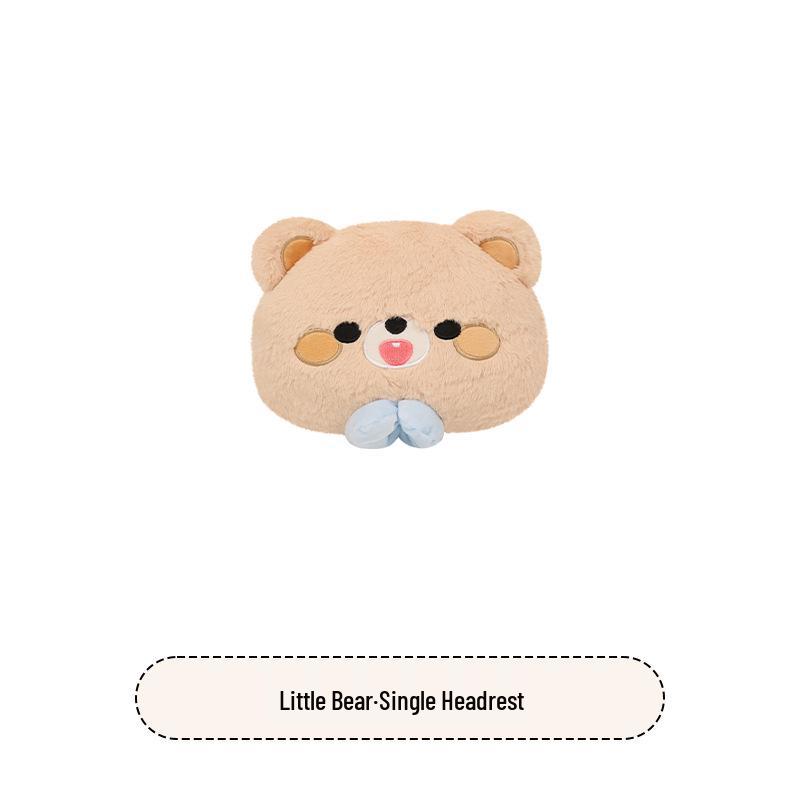 Universal Car Seat Cushion - Cute Cartoon Bear Design for Leapmotor C10/B01/B10/C11, Cotton Linen Fabric for All Seasons