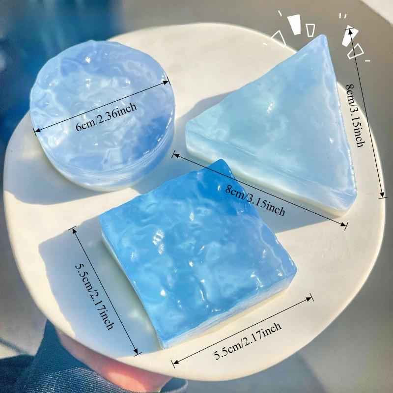 Transparent Ocean Mousse Squeeze Toy Squishy Square Fidget Toys Super Soft Circle Antistress Pinch Decompression Sensory Toy