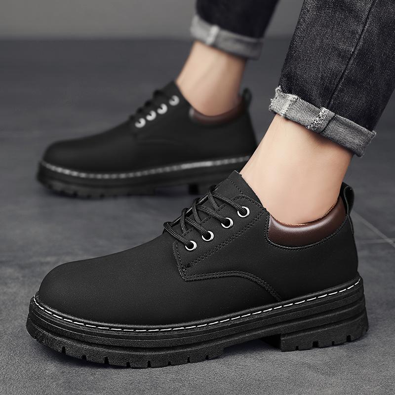 Four Seasons New British Outdoor Shoes Men's Single Shoes Casual Shoes Big Head Leather Shoes