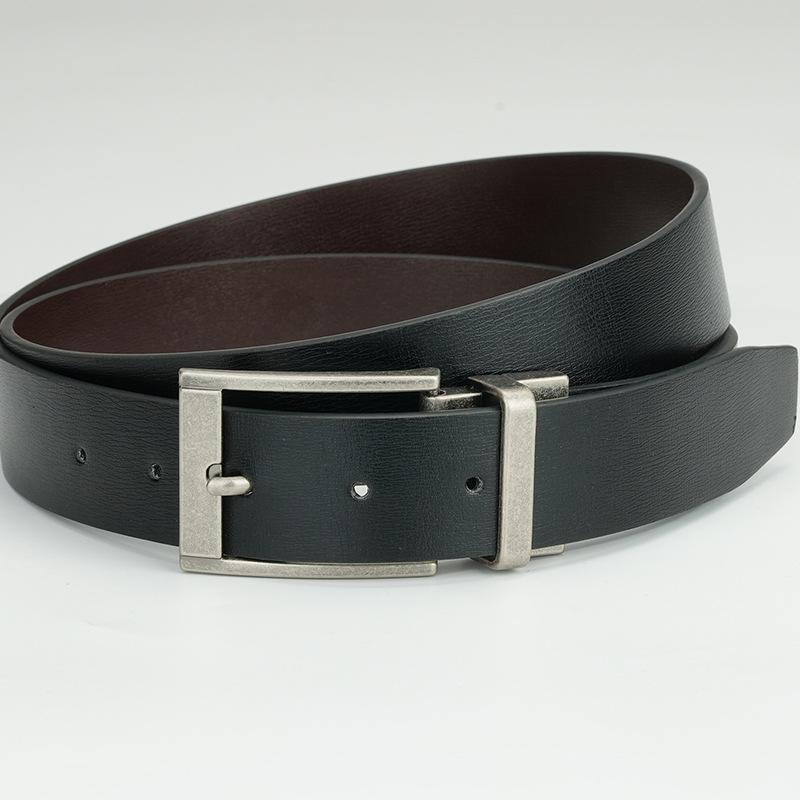 Belt Can Be Rotated and Punched with Needle Holes and Switched on Both Sides of Cowhide Leather Genuine Leather Pants Belt