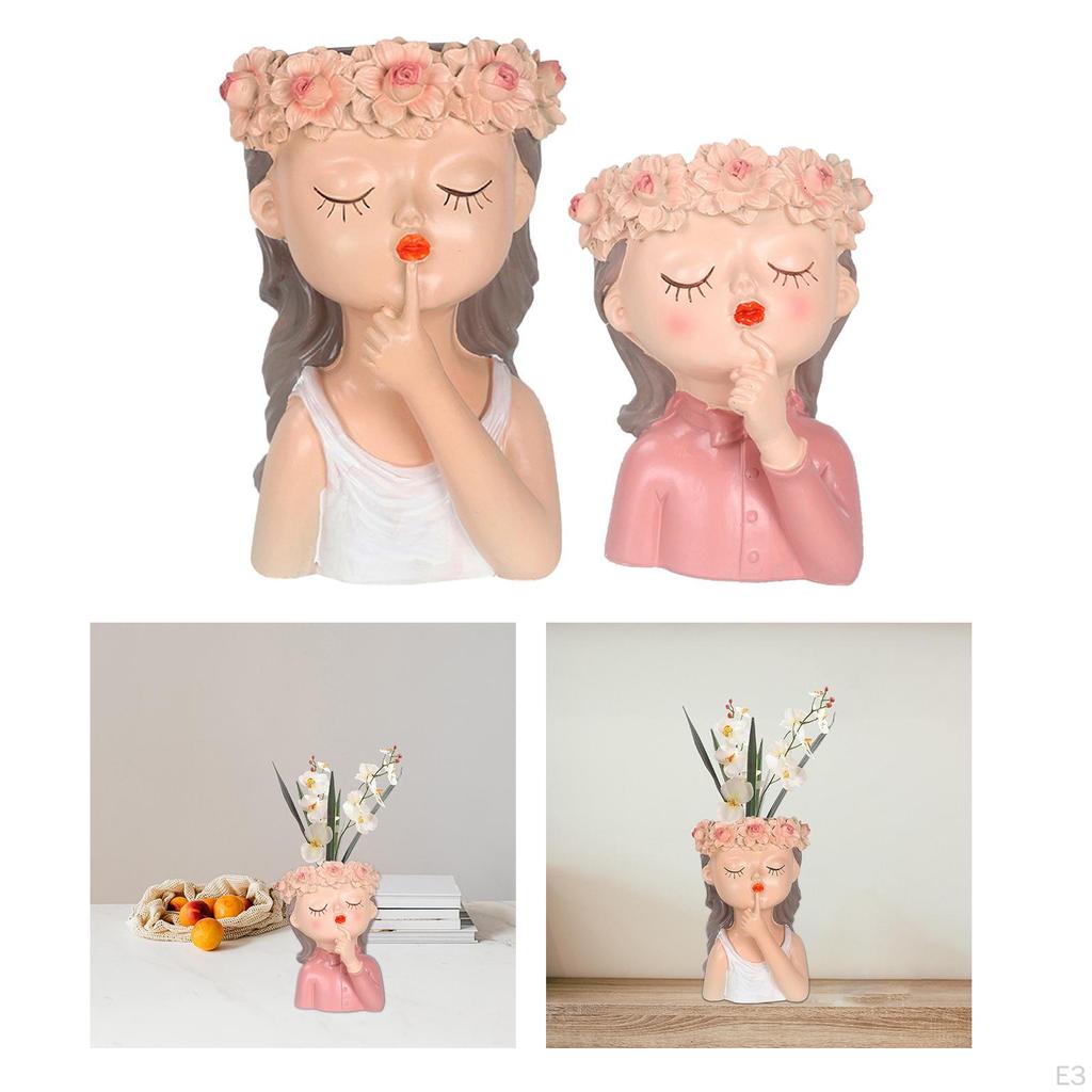 Female Pot Flower Pots Vase Statue er W/ Drainage Hole Arrangement, Gardening