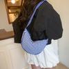 2025 summer new messenger bag women's daily fashion casual versatile shoulder bag plaid dumpling bag