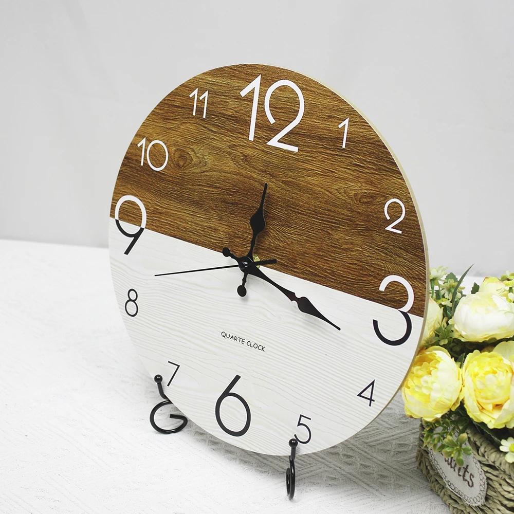 12 Zoll Massivholz Kreative Wanduhren Wohnzimmer Stille Nordische Einfache Quarzuhren Mode Einfache Uhr Große Wanduhr