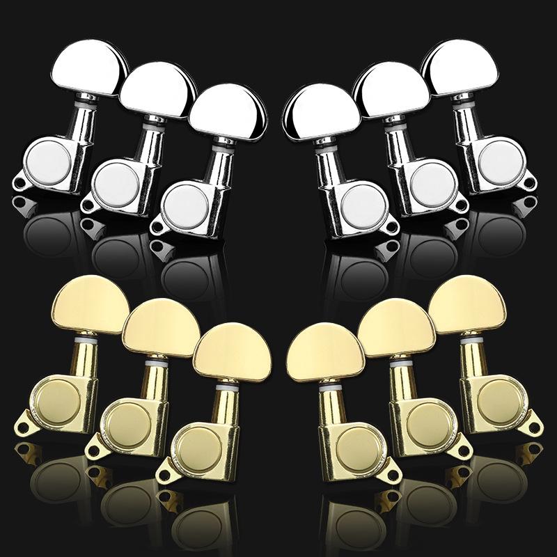 Folk Guitar String Tuning Pegs Semi-Closed/All-Closed Metal Guitar String Button Tuner Machine Heads Guitar Accessories