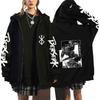 Womens Berserk Anime Print Zip-Up Hoodie Casual Loose Sweatshirt