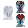 Swan-Wings Heart Mould Set for Epoxy Resin Casting DIY Photo Frame Craft Display