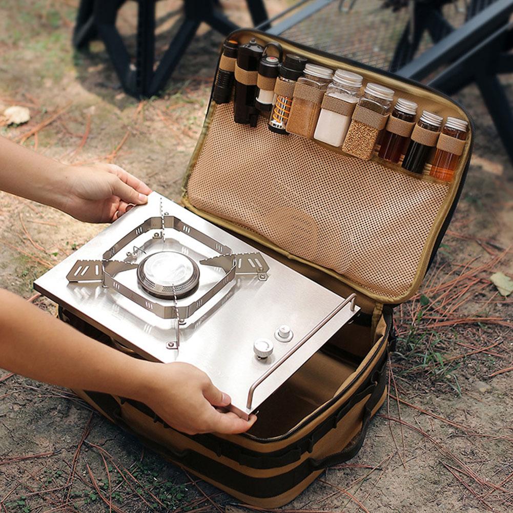 17-7L Taktische Camping-Aufbewahrungstasche Große Kapazität Outdoor Wander-Picknicktasche Kocherbehälter Topf Tragebeutel Kochgeschirr-Organizer