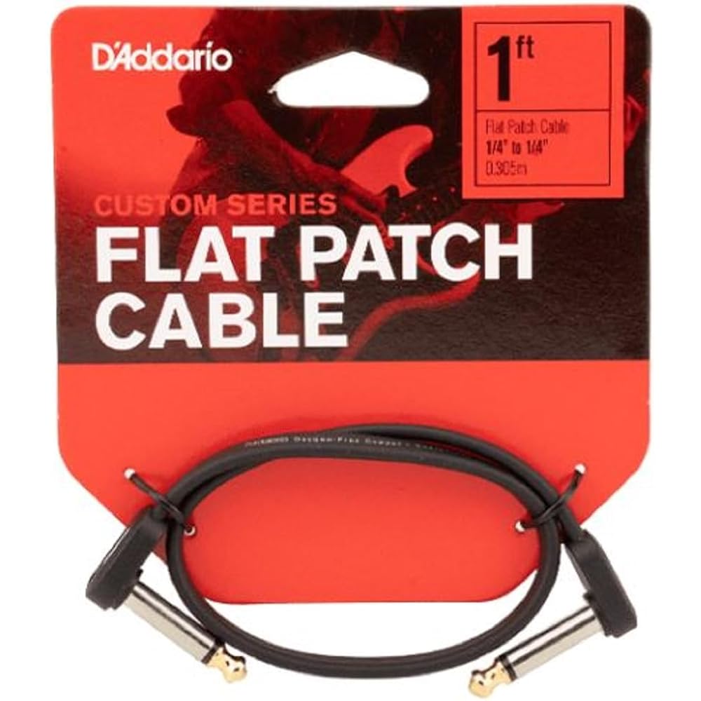 D'Addario Daddario Patch Cable (Shielded Cable) Flat Patch Cable PW-FPRR-01 (30cm L-L) [Domestic ...