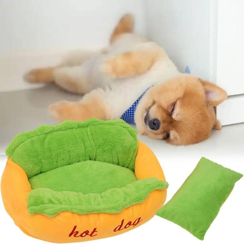 Cushion Pet Bed Hot Dog House Lounger Warm Removable Washable Cat Animal Kennel