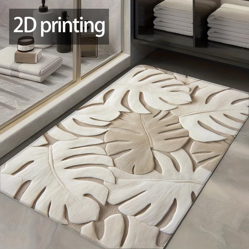 Style Leaf Doormat, Bathroom Foot Mat, Floor Mat, Spring/summer Mat, Laundry Room Entrance Mat, Modern Home Decor