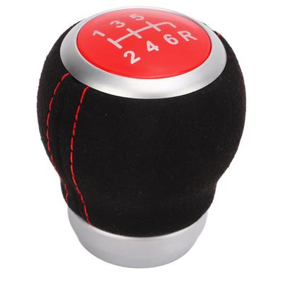 Auto 6-Gang Schalthebelkopf Silberring Ergonomisch Verschleißfest Ersatz für Subaru Red Top