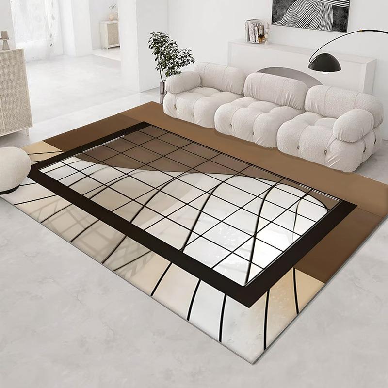 Europa Moderner Stil 3D-Effekt Streifen Teppich Wohnzimmer Sofa Schlafzimmer Arbeitszimmer Eingangstür Teppich Rutschfest Mode Heimdekorationsmatte