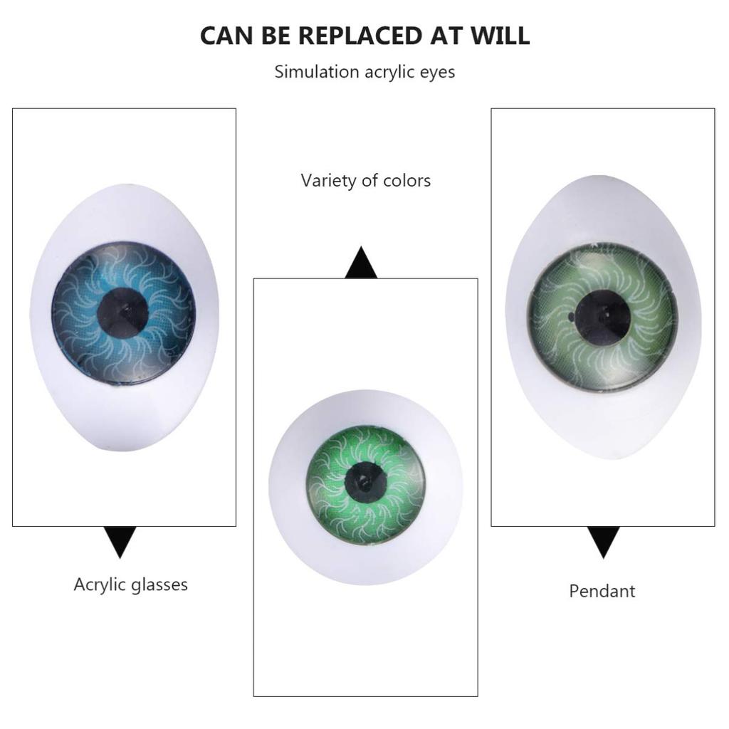 Iplusmile 20 buc Ochi de Păpușă, Globuri Oculare 3D Rotunde și Semirotunde, 23mm (Culori mixte), pentru proiecte DIY de Halloween