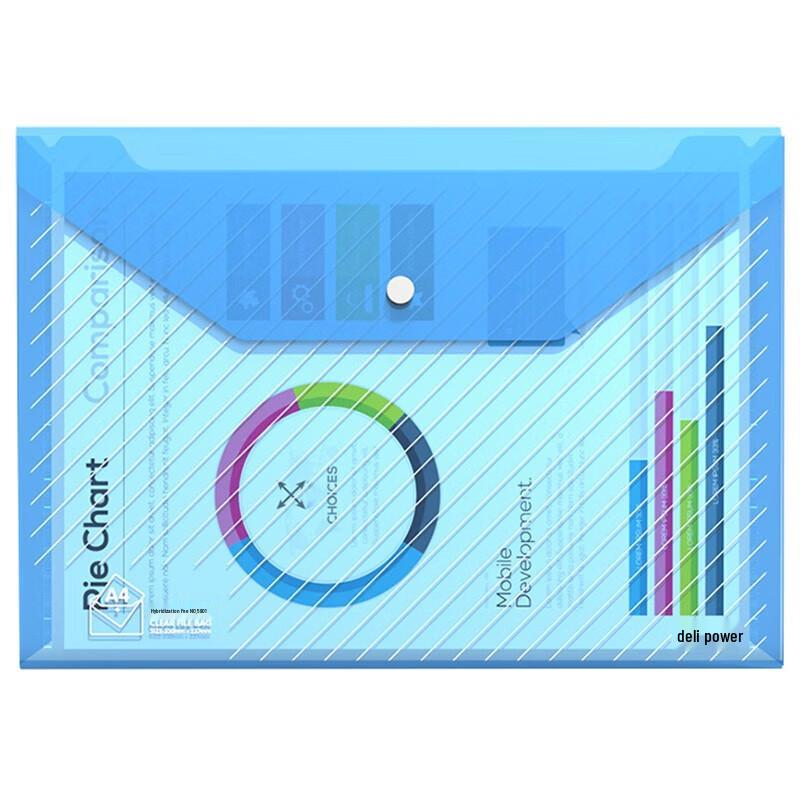 Deli A4 Transparent Snap File Folders