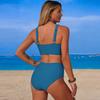Women’s Summer Solid Color Bathing Suit Sexy Bikini Swimsuit, Two-Piece High-Waist Swimwear Set