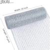 2 Pack Deco Mesh 10 Inch x 30 Feet Decor Mesh Ribbon with Metallic Foil Deco Mesh Wreath Supplies Ribbon Mesh Roll for Spring Wreaths, Craft, Party