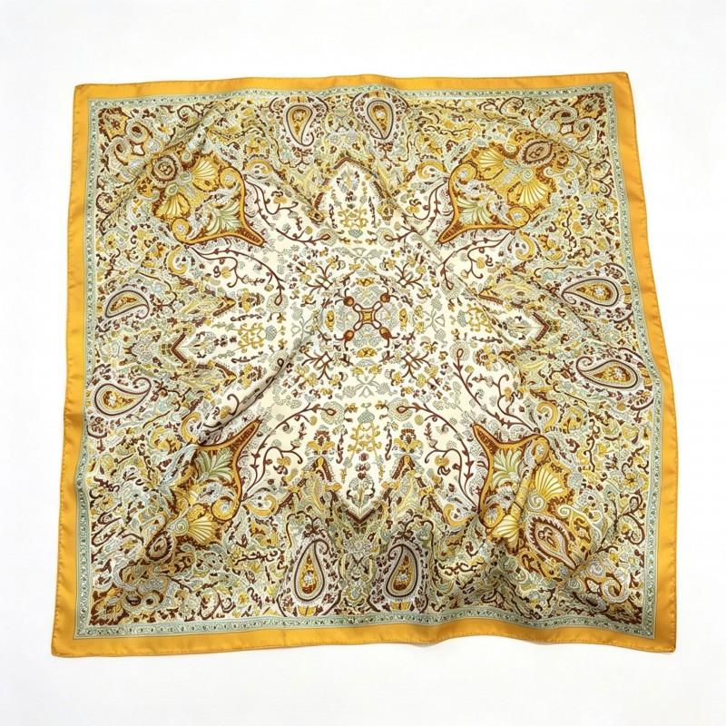 70x70cm Nylon Square Scarf Women Vintage Print Lightweight Accessory Office Casual Hair Styling