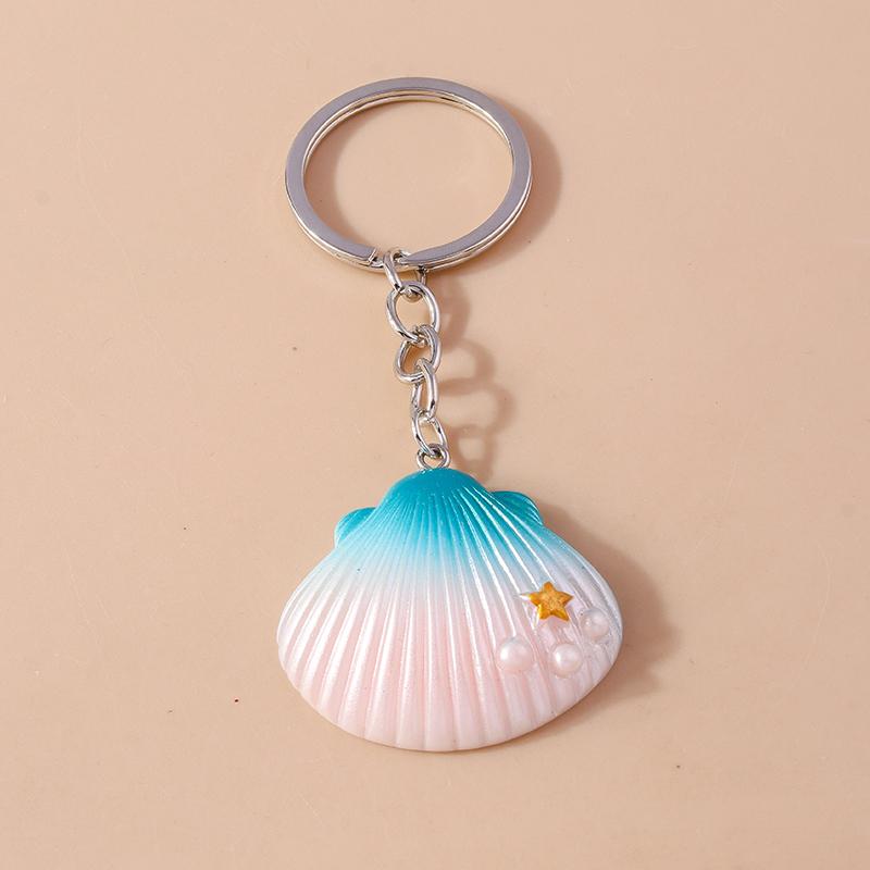 Cute Luminous Conch Keychain Marine Life Keyring Pendants for Car Key Holder Women Girls Handbag Accessories Jewelry Gifts