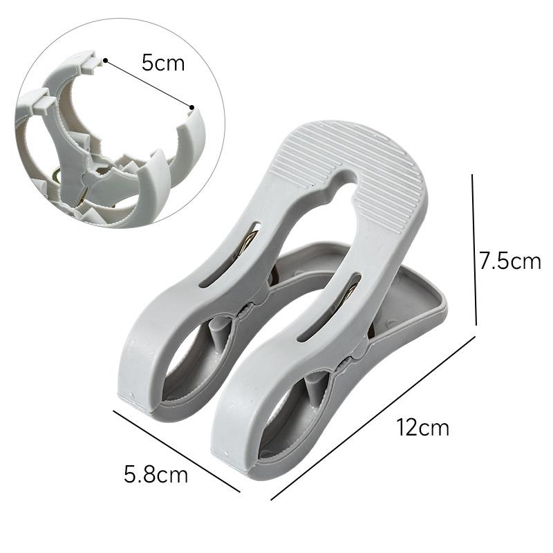 

1/3/5 шт. Большой зажим Прищепка Сильный ветрозащитный Солнцезащитный Одеяло Пластиковый Бесшовный Зажим для одеяла Держатель простыни для сушки Прищепка Small-1PCS серый