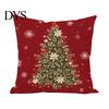 Cozy Red Holiday Accent Pillows Christmas Throw Pillow Covers, Poinsettia Reindeer Pine Branch Decorative for Bay Window Cushion Cases, Xmas