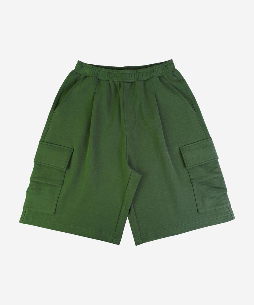 Alex And Aiden One-Pleat Wide Cargo Half Pants (Khaki)