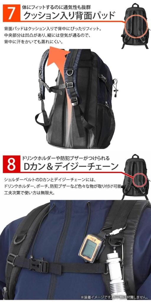 [LAD WEATHER] Backpack for Men and Women, Water-repellent and Stain-resistant, for Commuting, School, Hiking, and with USB Charging Port (Black)