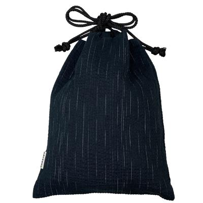 Edoten Shingen Drawstring Cotton Shijira with Inner for Goshuin and 703 Solid Color Bag, Bag, 100% Fabric, Pocket, Books, Men's Women's, Black,